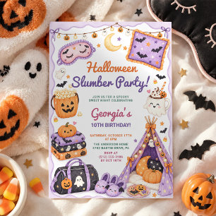 Halloween-Schlafparty-Geburtstags-Pyjama-Schlafübe Einladung