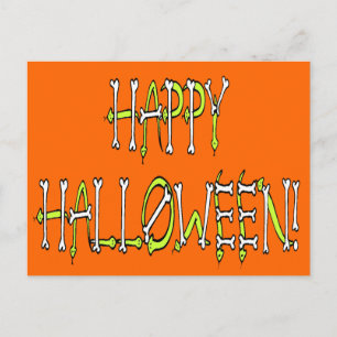 Halloween-Schlangen und Knochen Text Postkarte