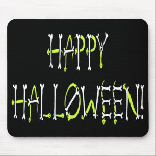 Halloween-Schlangen und Knochentext Mousepad