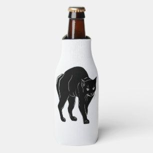 Halloween schleichende schwarze Katzen-Silhouette- Flaschenkühler