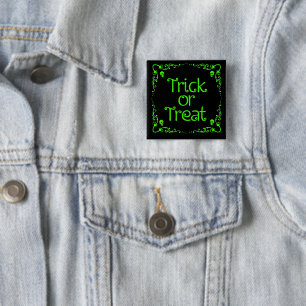 Halloween-Schleim Grün Trick or Treat Button