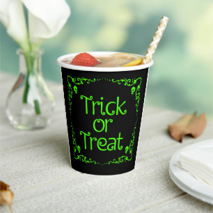 Halloween-Schleim Grün Trick or Treat Pappbecher
