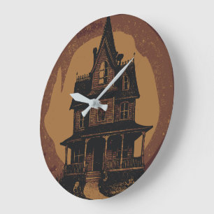 Halloween-Schloss Gruseliges Spukhaus  Große Wanduhr