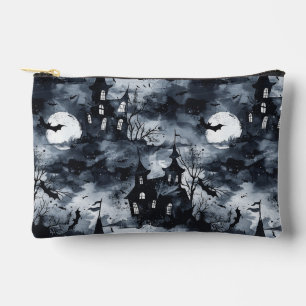 Halloween-Schloss mit Mond und Fledermäusen Gotisc Zubehörtasche