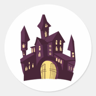 Halloween-Schloss Runder Aufkleber