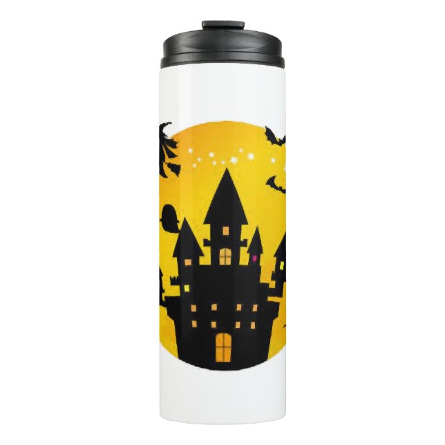 Halloween-Schloss Thermosbecher (Vorderseite)