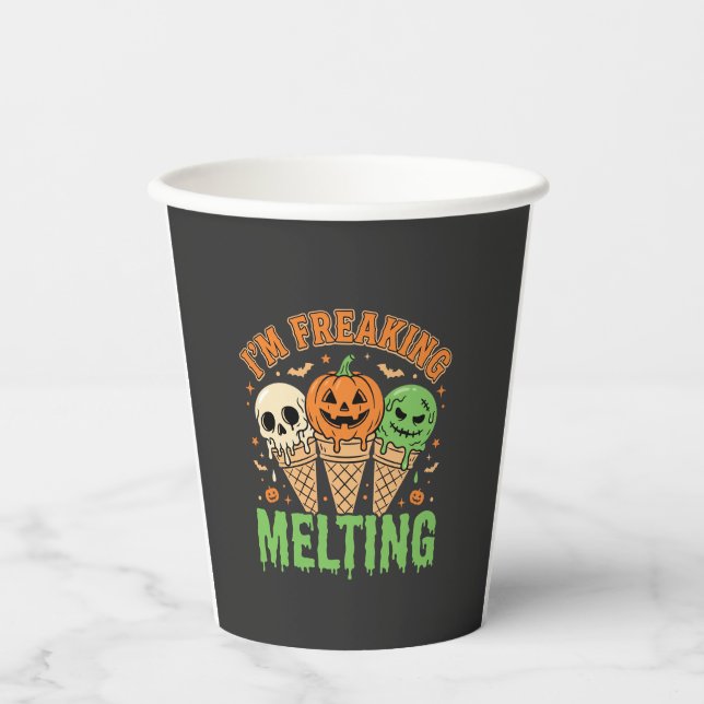 Halloween Schmelzendes Eis Pappbecher (Vorderseite)