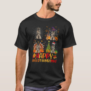 Halloween Schnauzer Dog Hallothanksmas T-Shirt