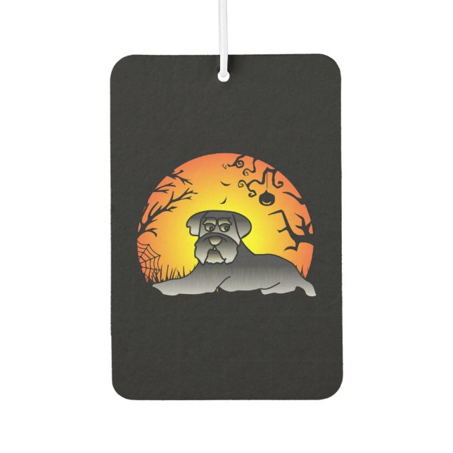 Halloween Schnauzer Dog Lover T - Shirt Autolufterfrischer (Vorderseite)