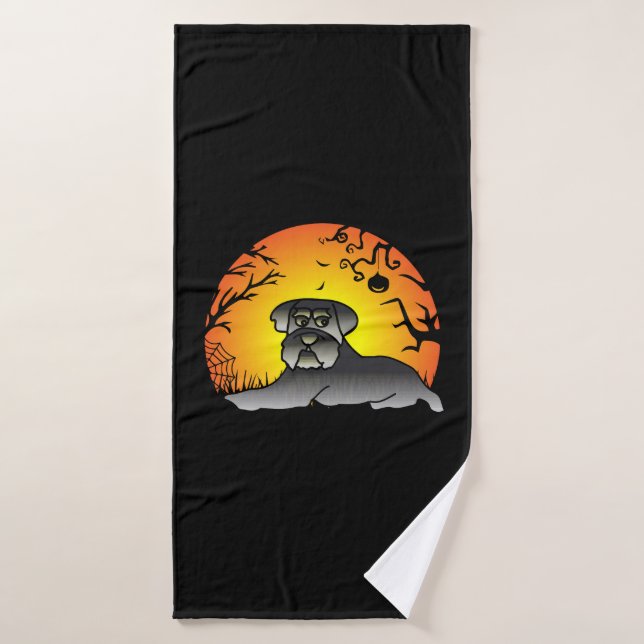Halloween Schnauzer Dog Lover T-shirt Badehandtuch (Badehandtuch)