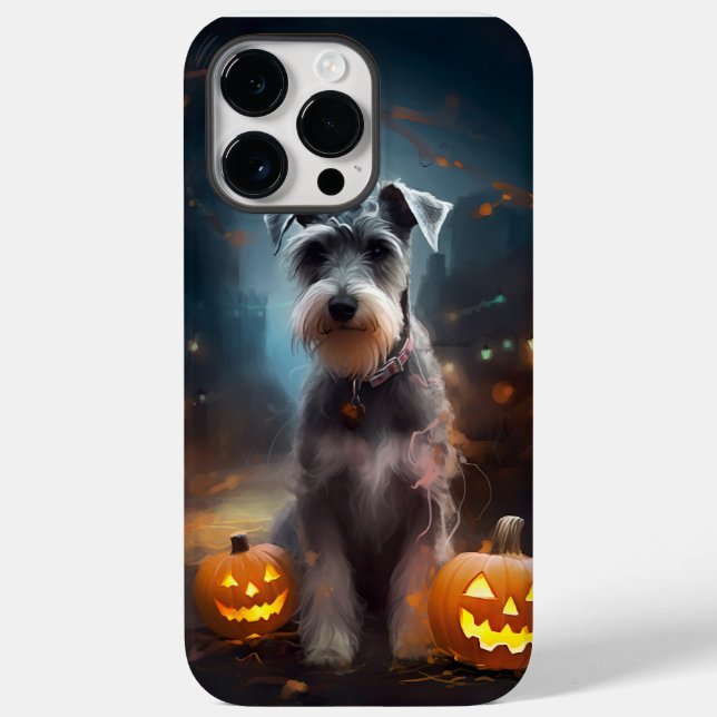 Halloween Schnauzer mit Pumpkins Beängstigend Case-Mate iPhone Hülle (Rückseite)