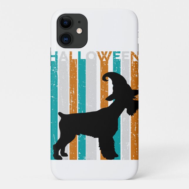 Halloween Schnauzer Silhouette Dog | Orange Cool Case-Mate iPhone Hülle (Rückseite)