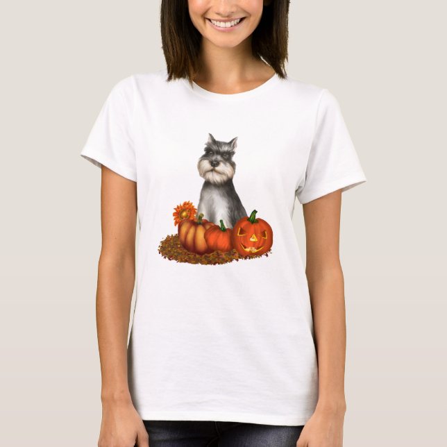 Halloween Schnauzer T - Shirt (Vorderseite)