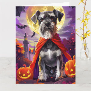 Halloween Schnauzer Vampire Pumpkins Beängstigend Karte