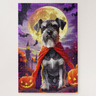 Halloween Schnauzer Vampire Pumpkins Beängstigend Puzzle