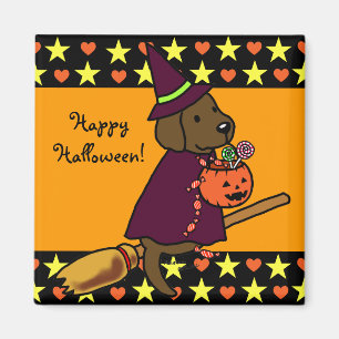 Halloween-Schokoladen-Labrador-Cartoon 1 Magnet