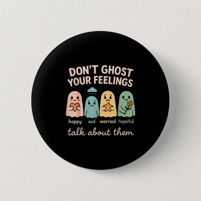 Halloween School Psychologist Shirt Dont Ghost You Button (Vorderseite)