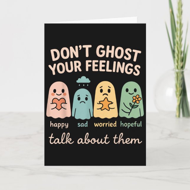 Halloween School Psychologist Shirt Dont Ghost You Karte (Vorderseite)