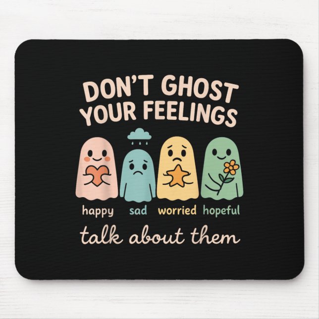 Halloween School Psychologist Shirt Dont Ghost You Mousepad (Vorne)