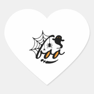 Halloween Schreck Herz-Aufkleber