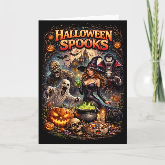 Halloween-Schrecken Feiertagskarte (Vorderseite)