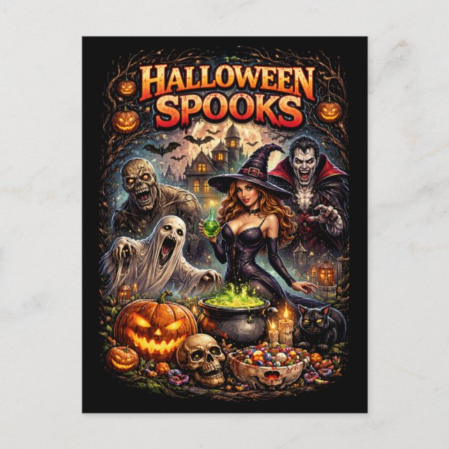 Halloween-Schrecken Postkarte (Vorderseite)