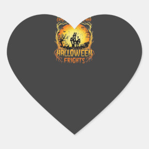 Halloween-Schrecken Spukhaus Vollmond Kürbisse Herz-Aufkleber