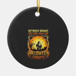 Halloween-Schrecken Spukhaus Vollmond Kürbisse Keramik Ornament