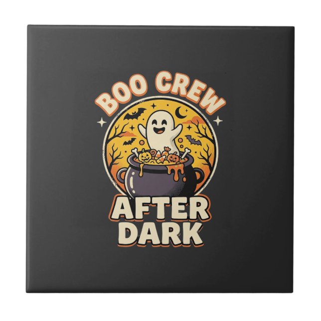 Halloween-Schreckens-Crew-Abzeichen Fliese (Vorderseite)