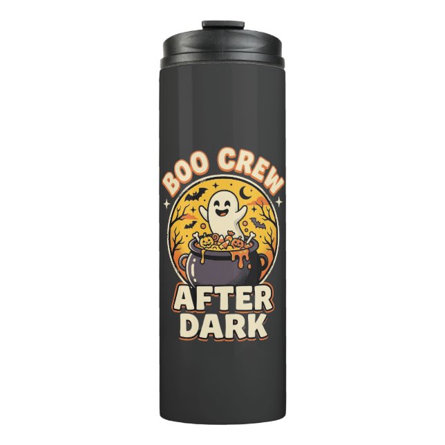 Halloween-Schreckens-Crew-Abzeichen Thermosbecher (Vorderseite)