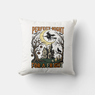 Halloween-Schreckenshexe Vintage Verzauberte Nacht Kissen
