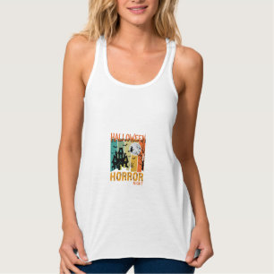 Halloween-Schreckensnacht Gruselhaus Vektor_1 Tank Top