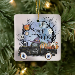 Halloween-Schreckensnacht Keramikornament