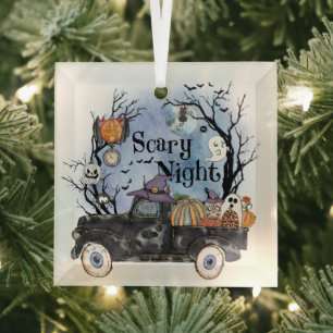 Halloween-Schreckensnacht Ornament Aus Glas