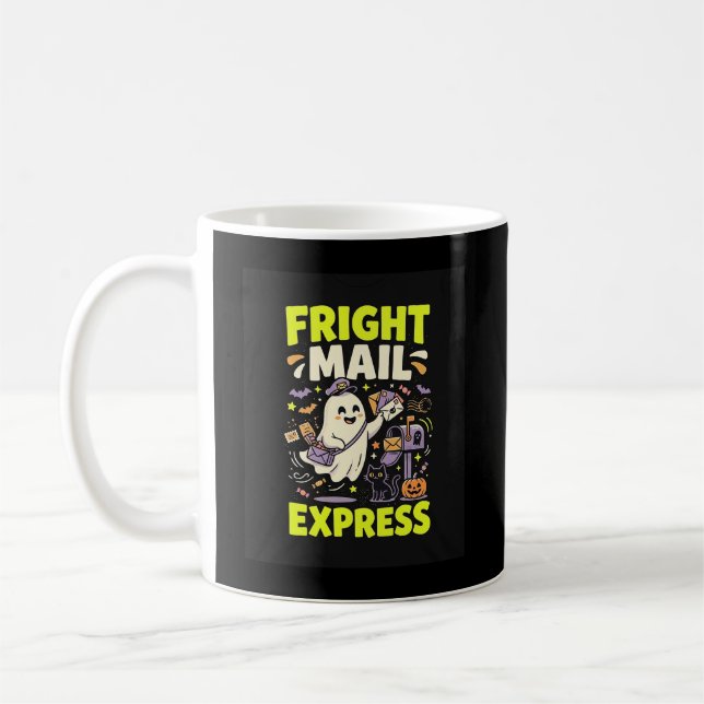 Halloween-Schreckenspost-Express Kaffeetasse (Links)
