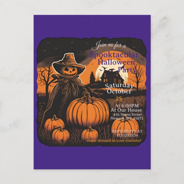 Halloween-Schreckenswache der Vogelscheuche Postkarte (Vorderseite)