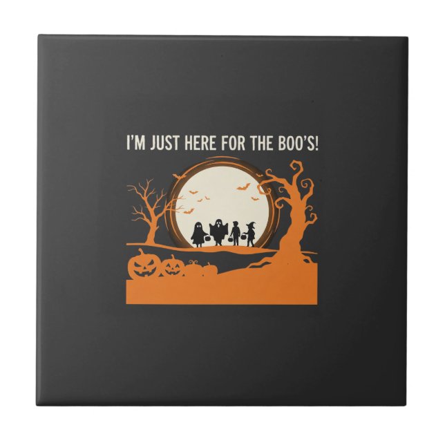 Halloween-Schreckgespenst-Silhouette Fliese (Vorderseite)