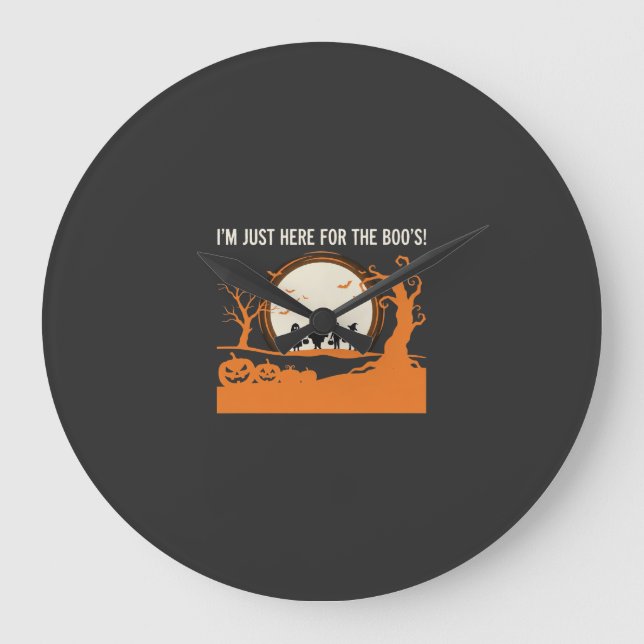 Halloween-Schreckgespenst-Silhouette Große Wanduhr (Vorderseite)