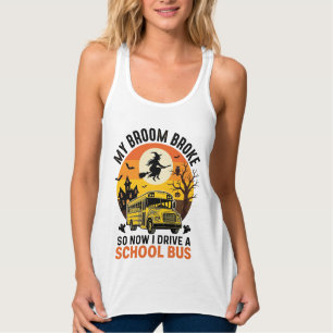 Halloween Schulbus Hexe Vintage Lehrer Design_ Tank Top
