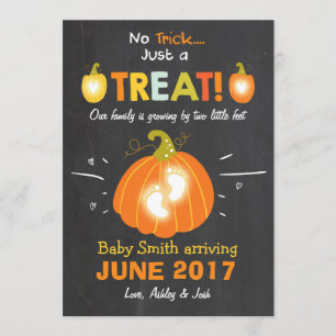Halloween Schwangerschaftsankündigung Trick oder T Ankündigung