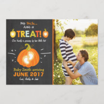 Halloween Schwangerschaftsankündigung Trick oder T