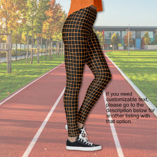 Halloween - Schwarz mit orangem Netz - OHNE TEXT Leggings