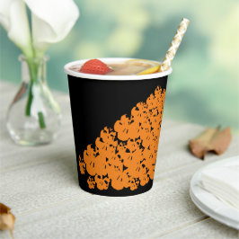 Halloween Schwarz-Orange Skulls-Haufen Pappbecher