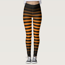 Halloween Schwarz-Orange Streifen ombre Leggings