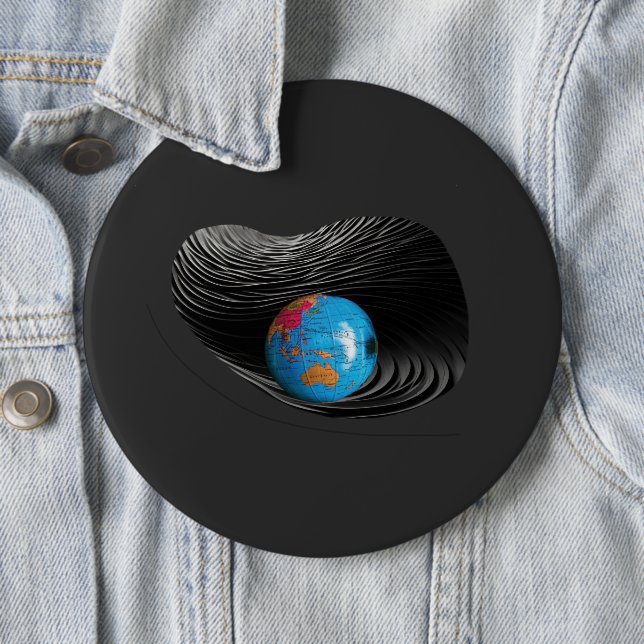 Halloween Schwarz und Blauer Planet Button (Beispiel)