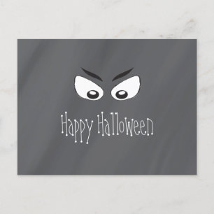 Halloween Schwarz und Weiß Beängstigende Augen Postkarte