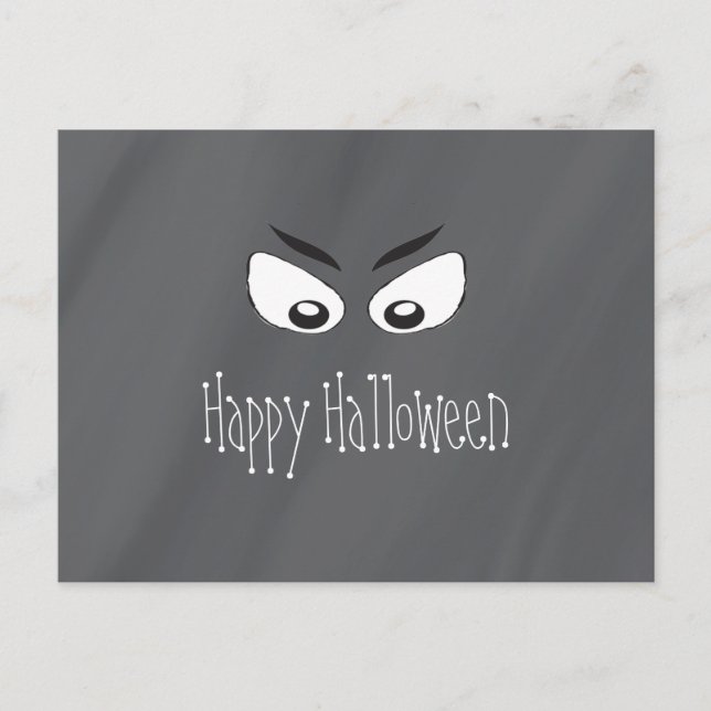 Halloween Schwarz und Weiß Beängstigende Augen Postkarte (Vorderseite)