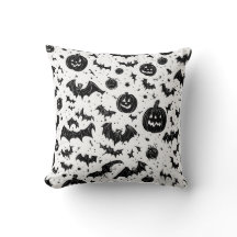 Halloween Schwarz Weiß Jack O'Lantern Fledermaus D