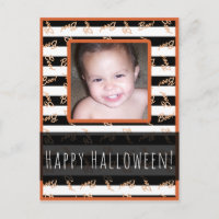 Halloween Schwarz-weiß Stripes Modern Boo Foto