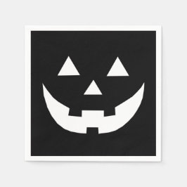 Halloween Schwarz-weiße Kürbislaterne beängstigend Serviette